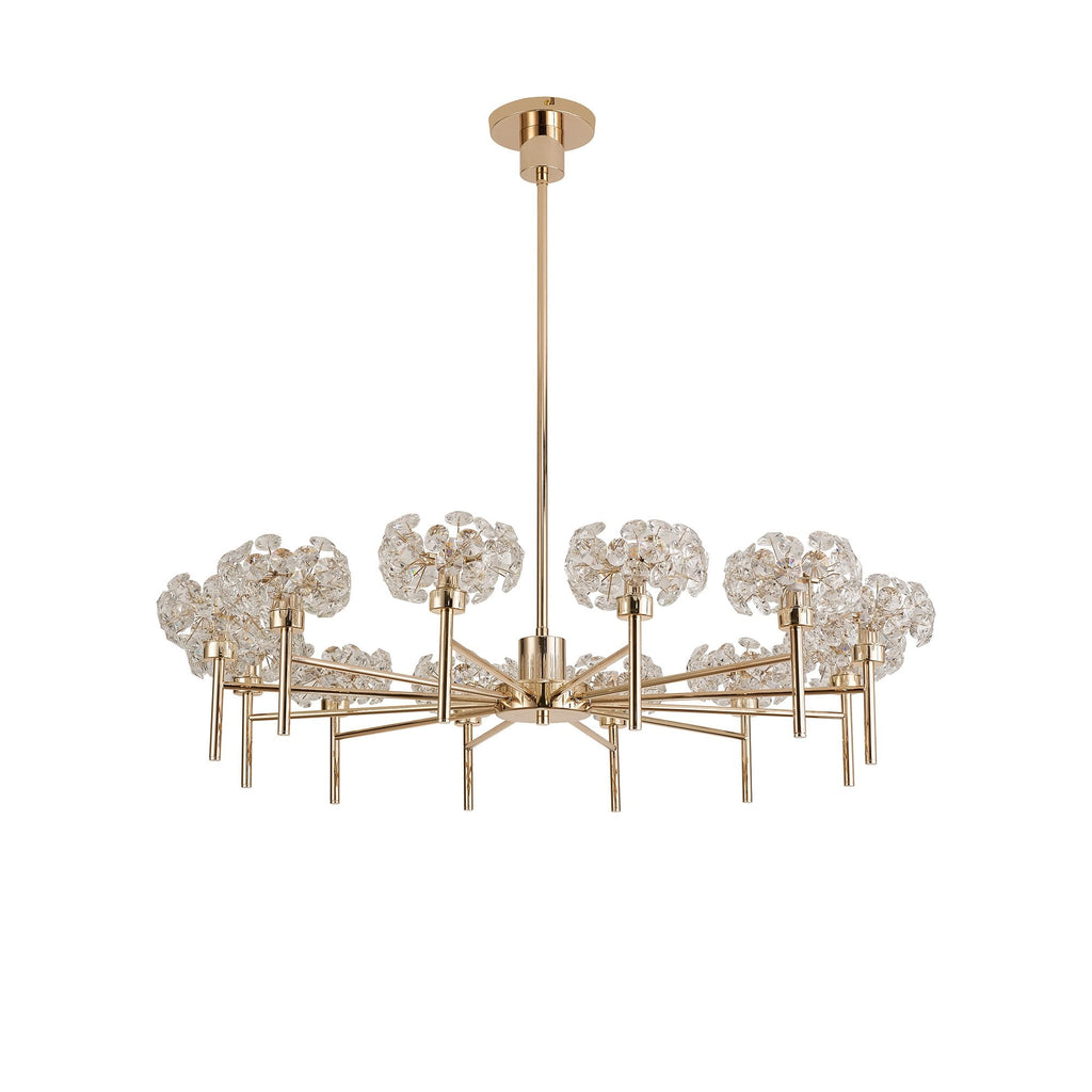 NLK09009 Paris 12 Light Pendant/Ceiling Light French Gold Crystal