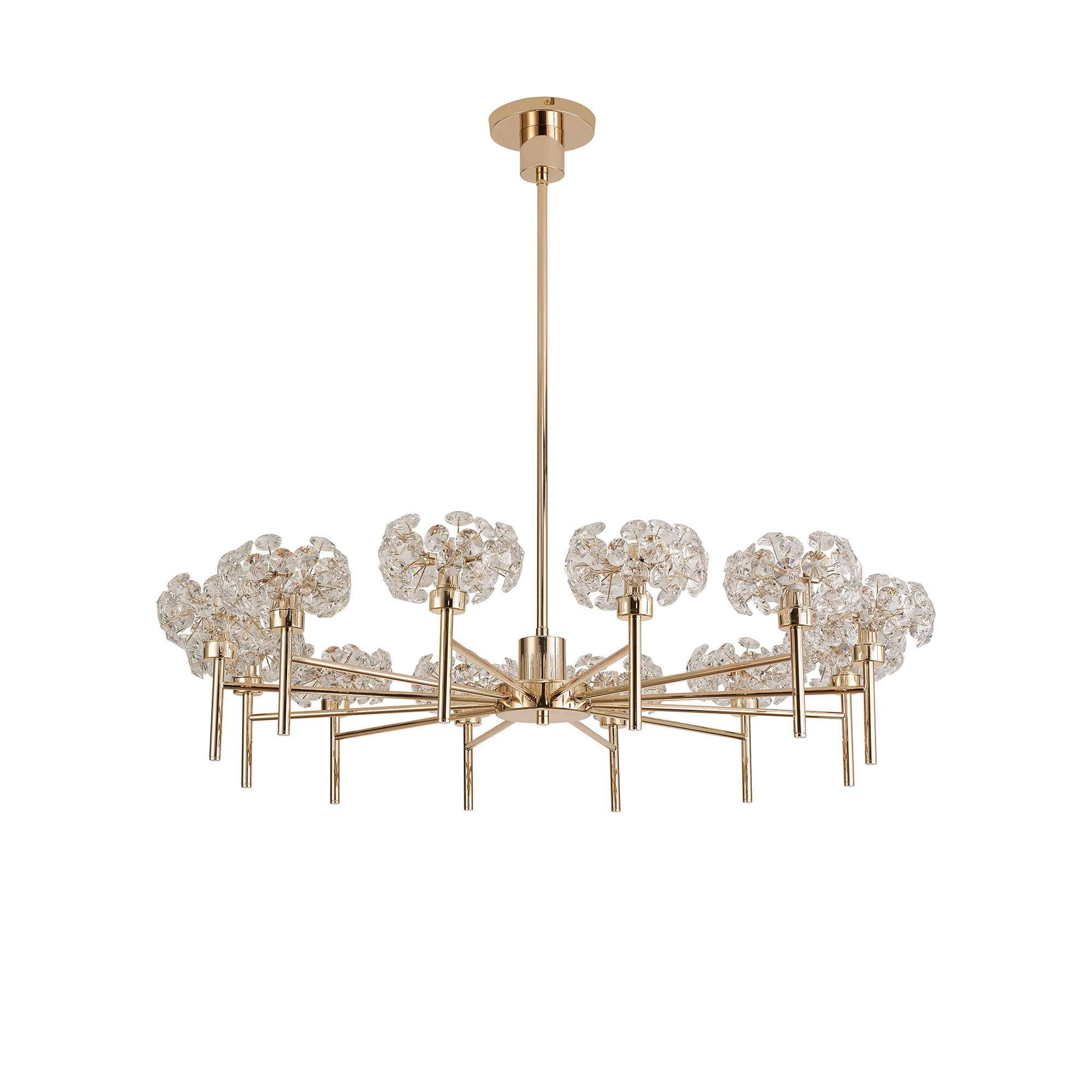 NLK09009 Paris 12 Light Pendant/Ceiling Light French Gold Crystal