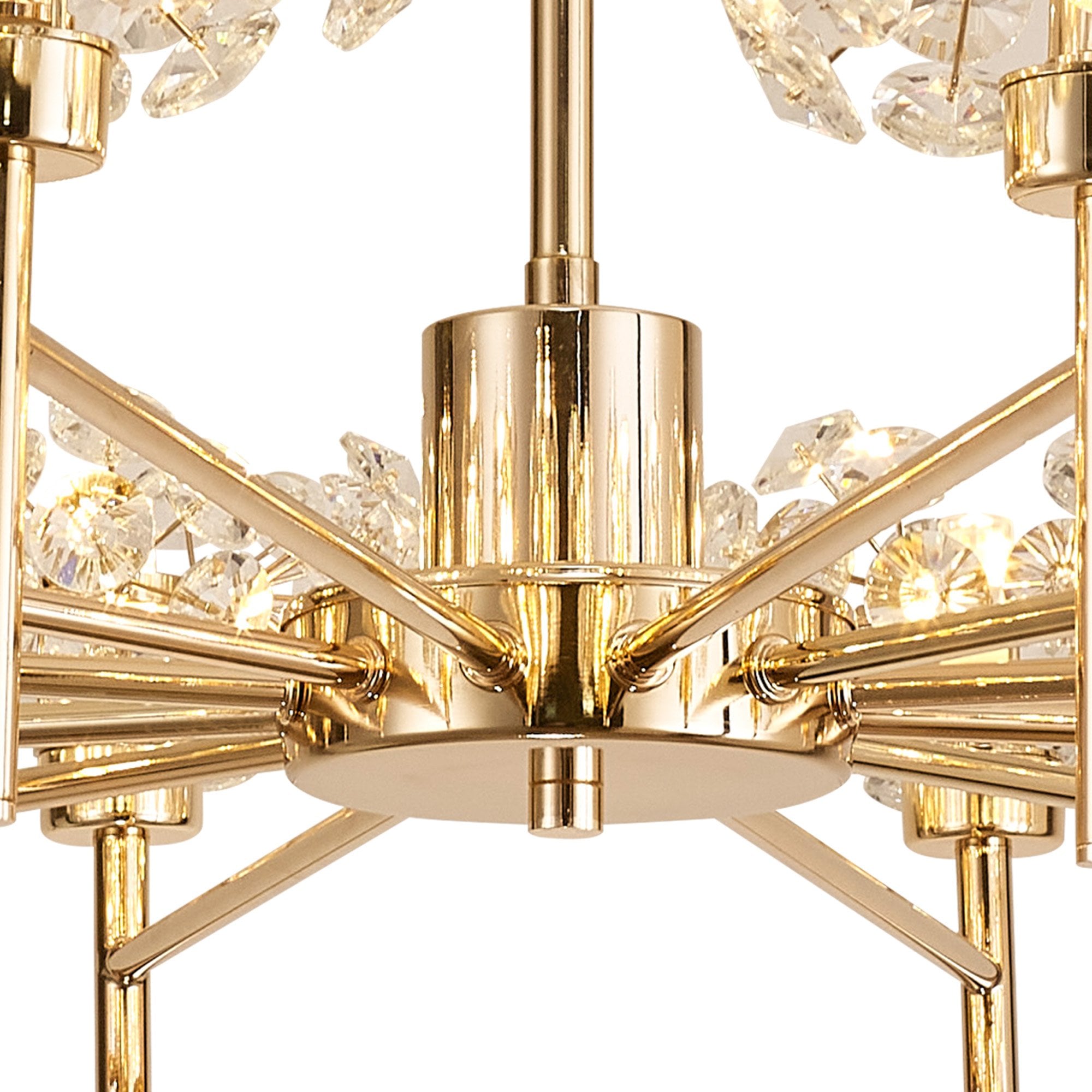 NLK09009 Paris 12 Light Pendant/Ceiling Light French Gold Crystal