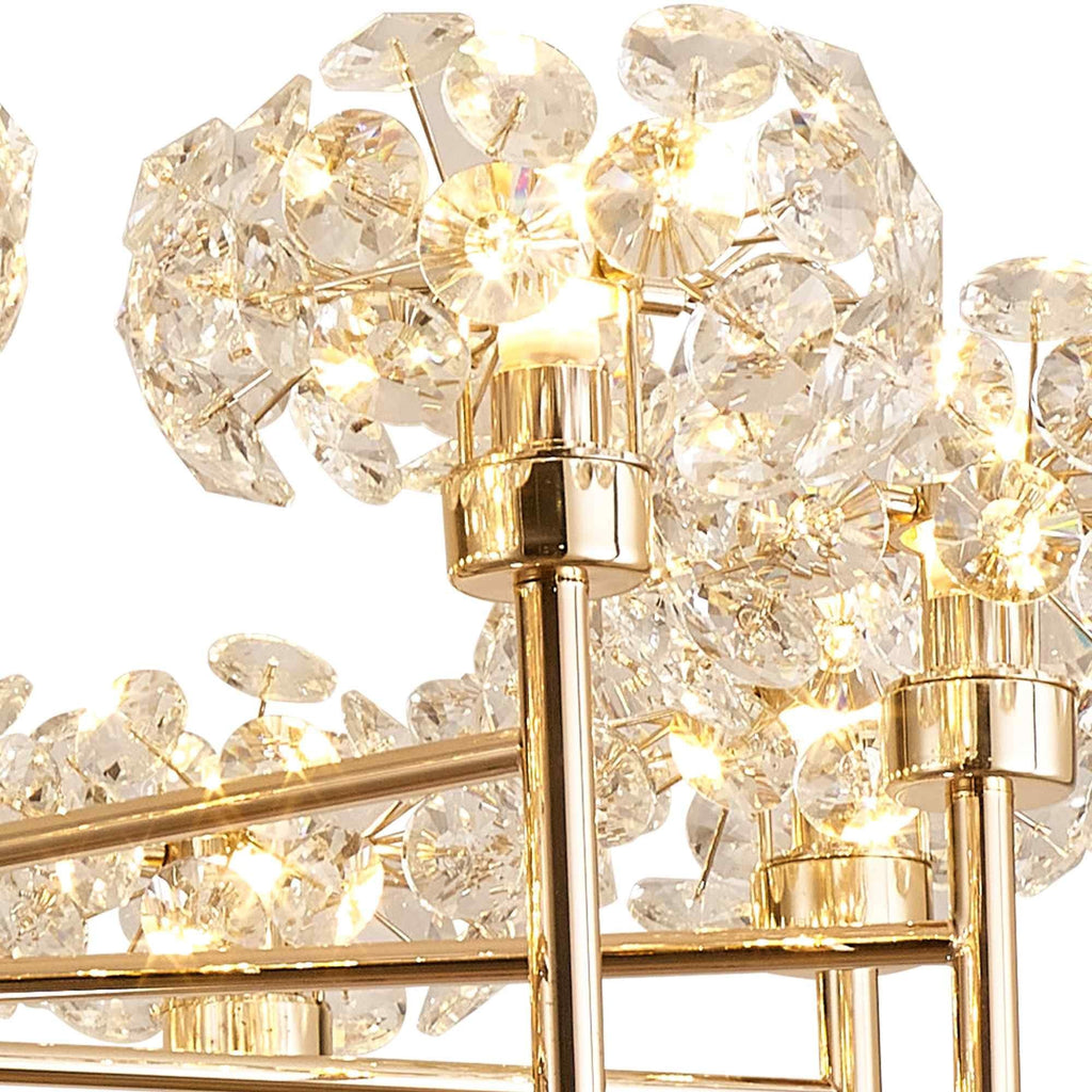 NLK09009 Paris 12 Light Pendant/Ceiling Light French Gold Crystal
