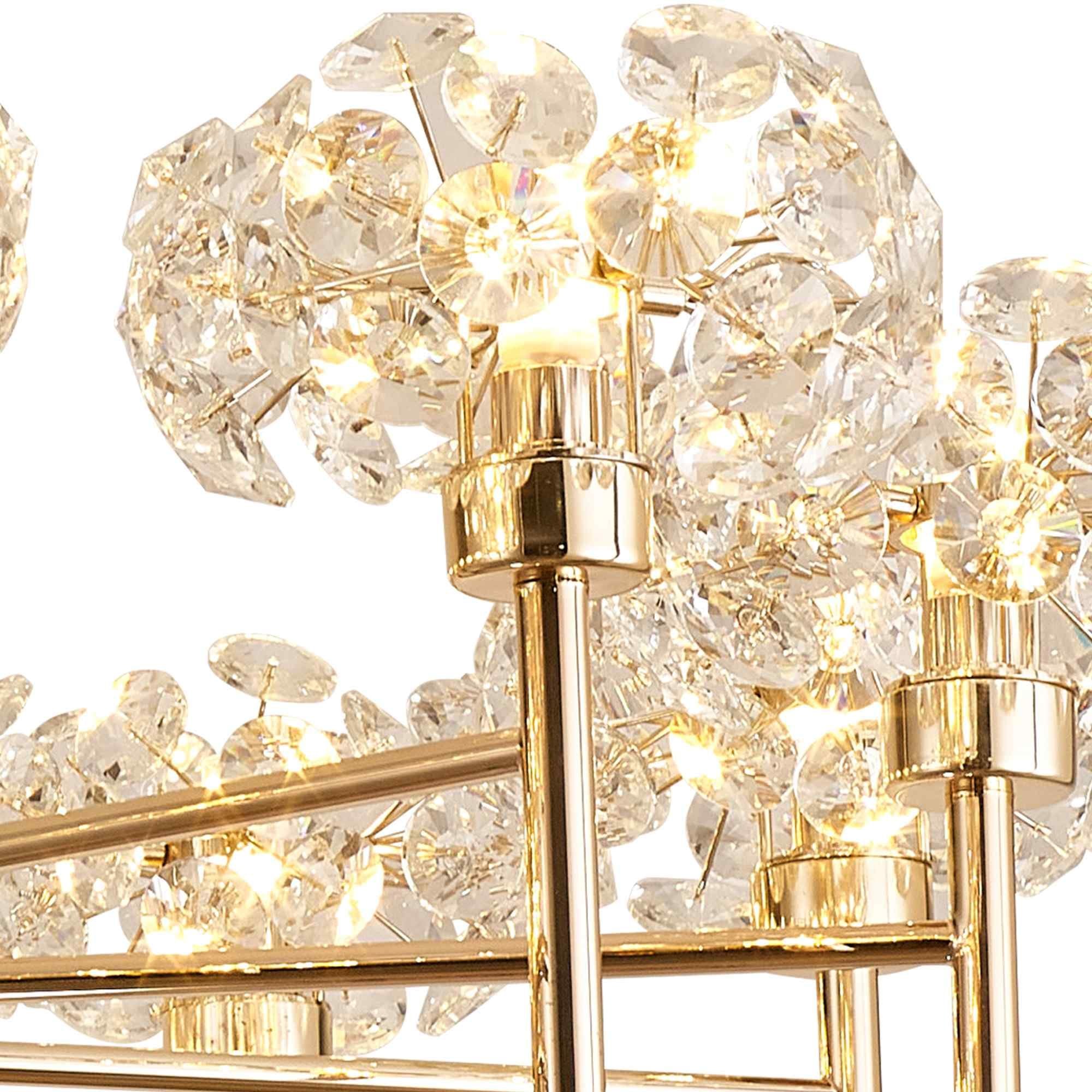 NLK09009 Paris 12 Light Pendant/Ceiling Light French Gold Crystal
