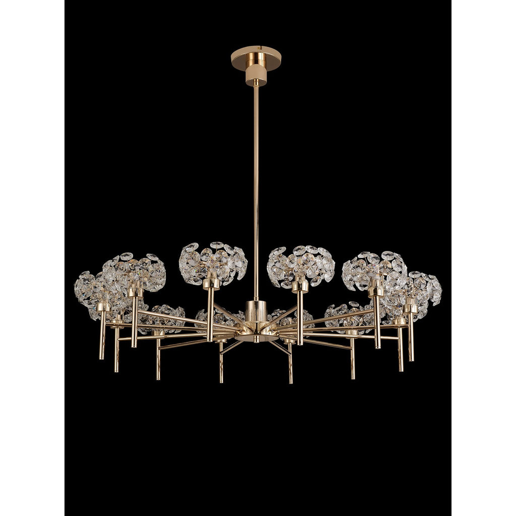 NLK09009 Paris 12 Light Pendant/Ceiling Light French Gold Crystal