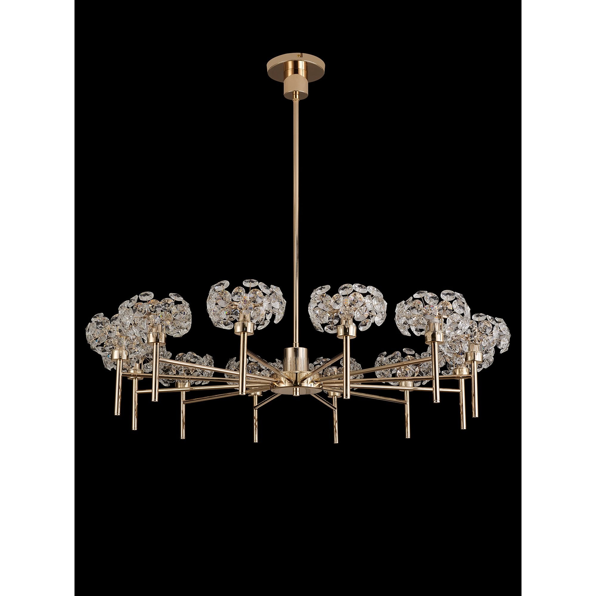 NLK09009 Paris 12 Light Pendant/Ceiling Light French Gold Crystal