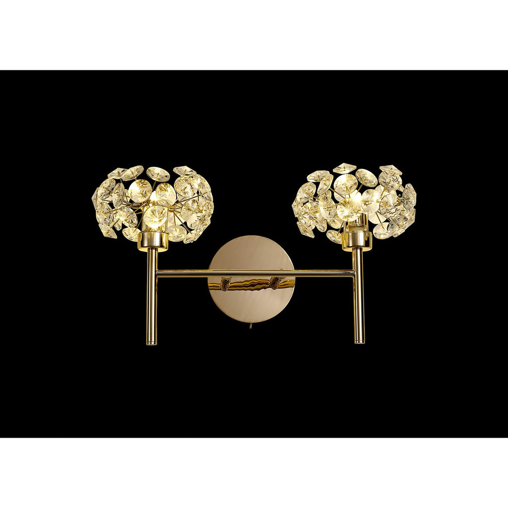 NLK09029 Paris 2 Light Wall Light French Gold Crystal