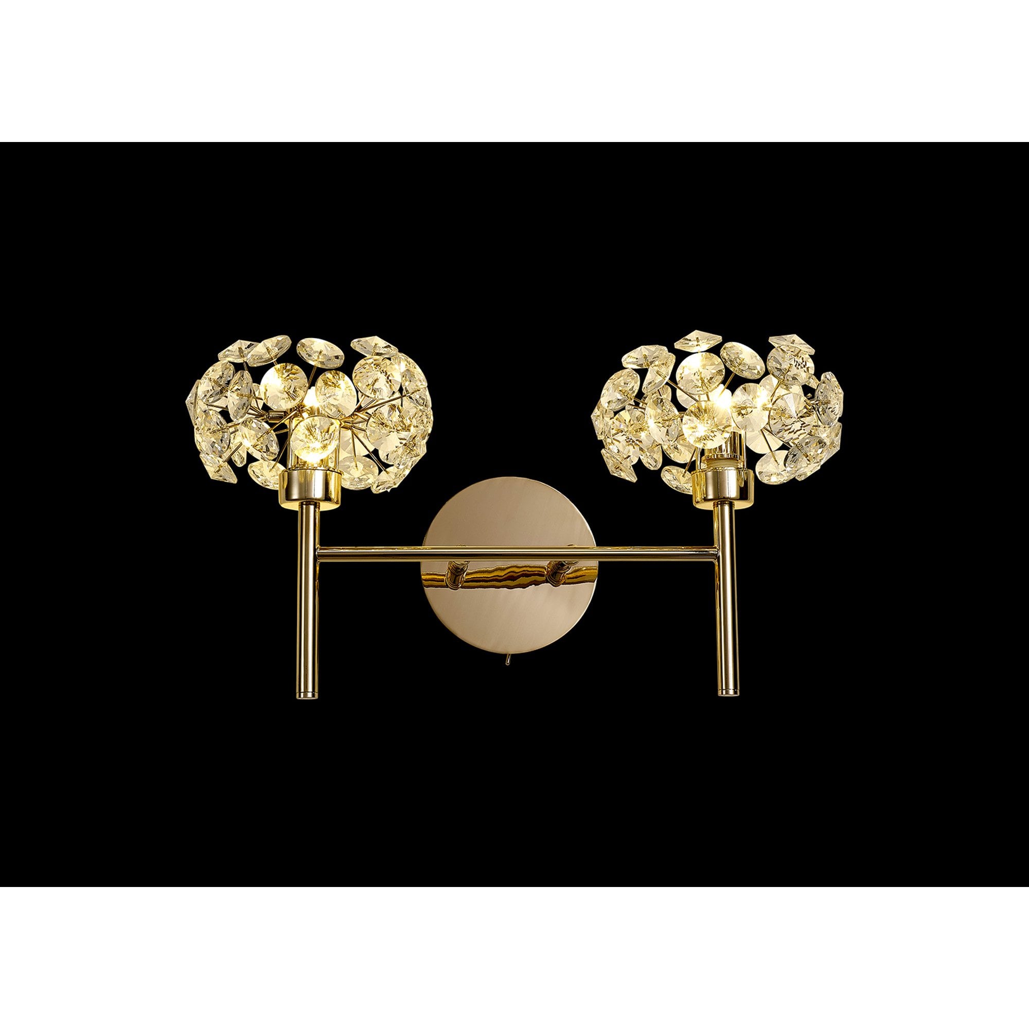 NLK09029 Paris 2 Light Wall Light French Gold Crystal
