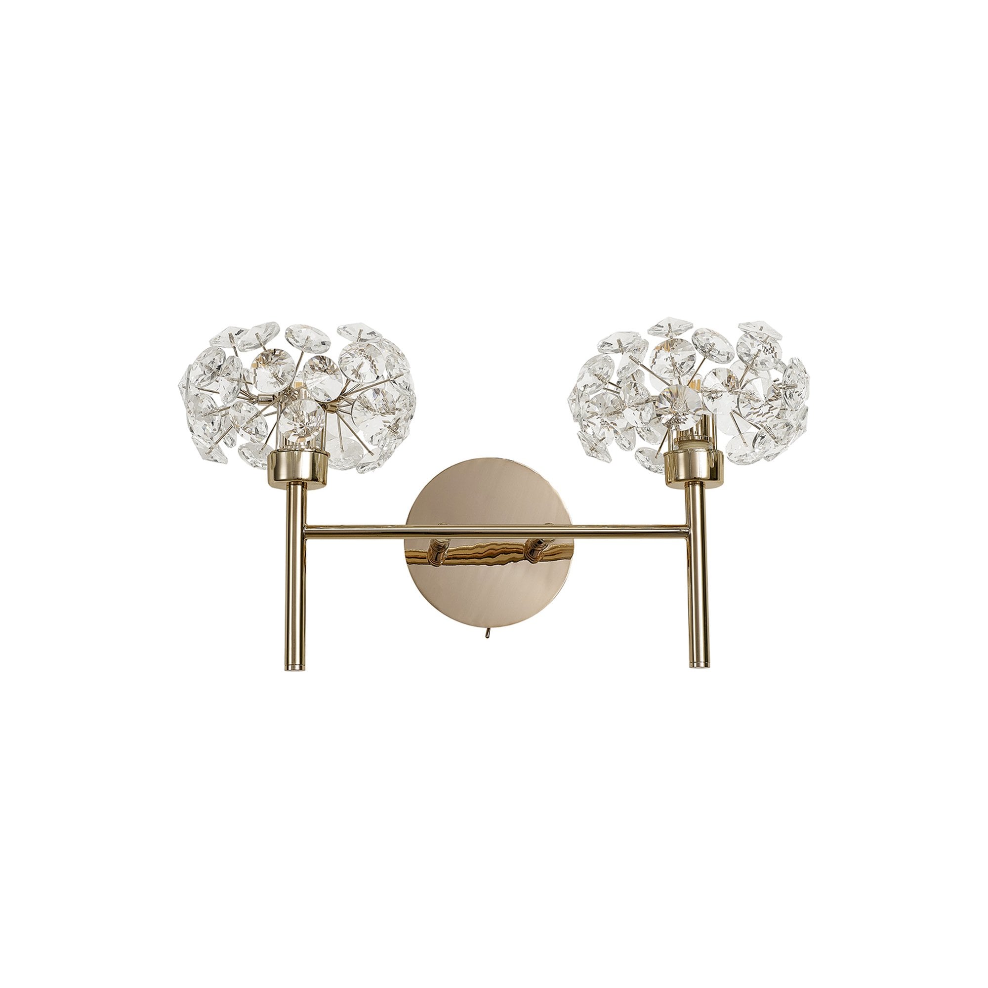 NLK09029 Paris 2 Light Wall Light French Gold Crystal