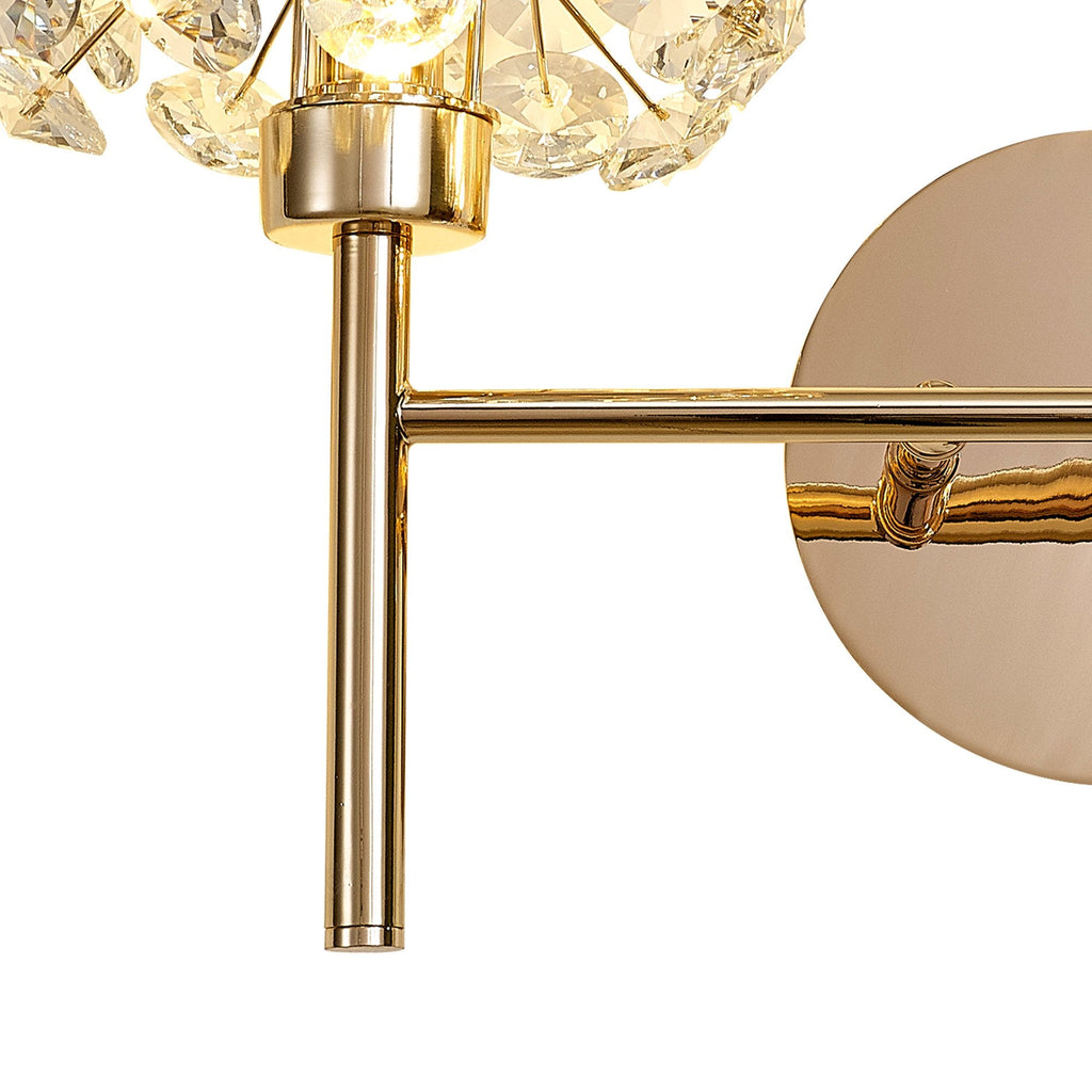 NLK09029 Paris 2 Light Wall Light French Gold Crystal