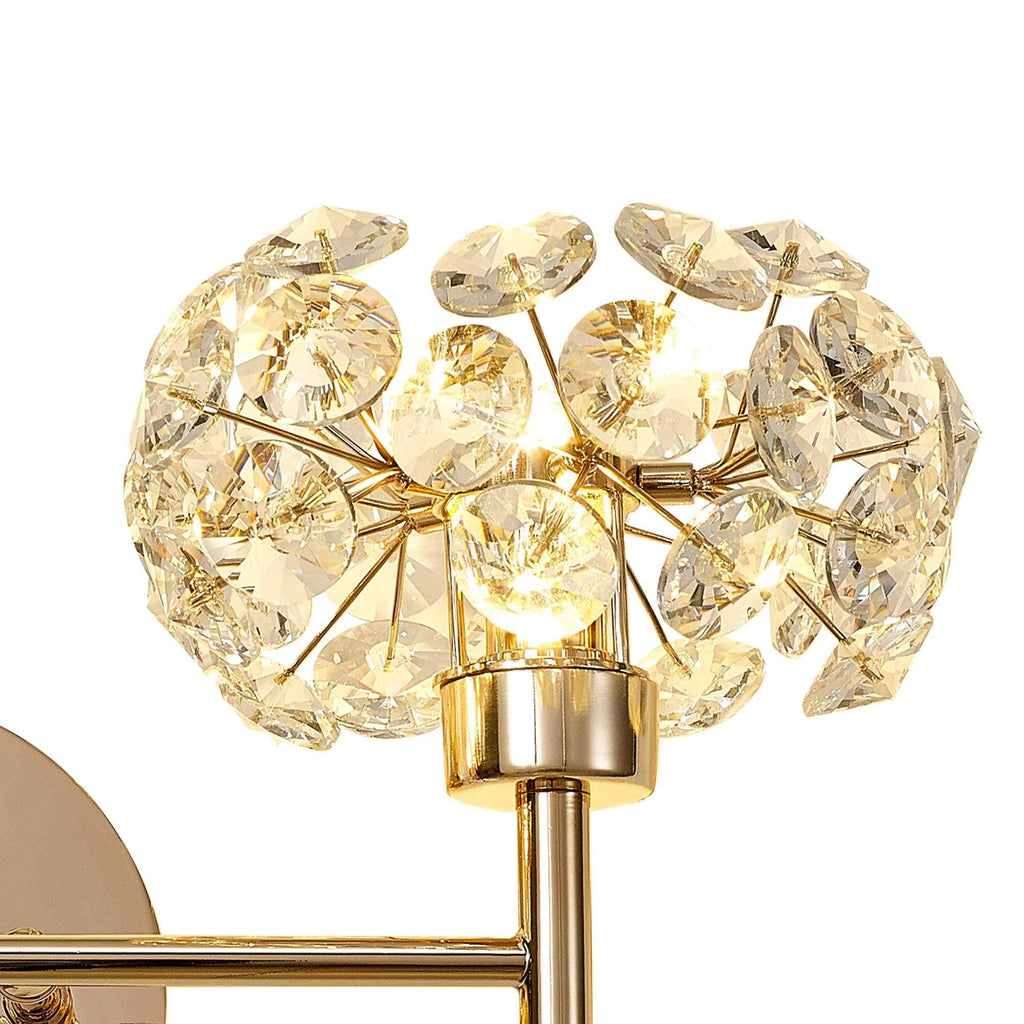 NLK09029 Paris 2 Light Wall Light French Gold Crystal