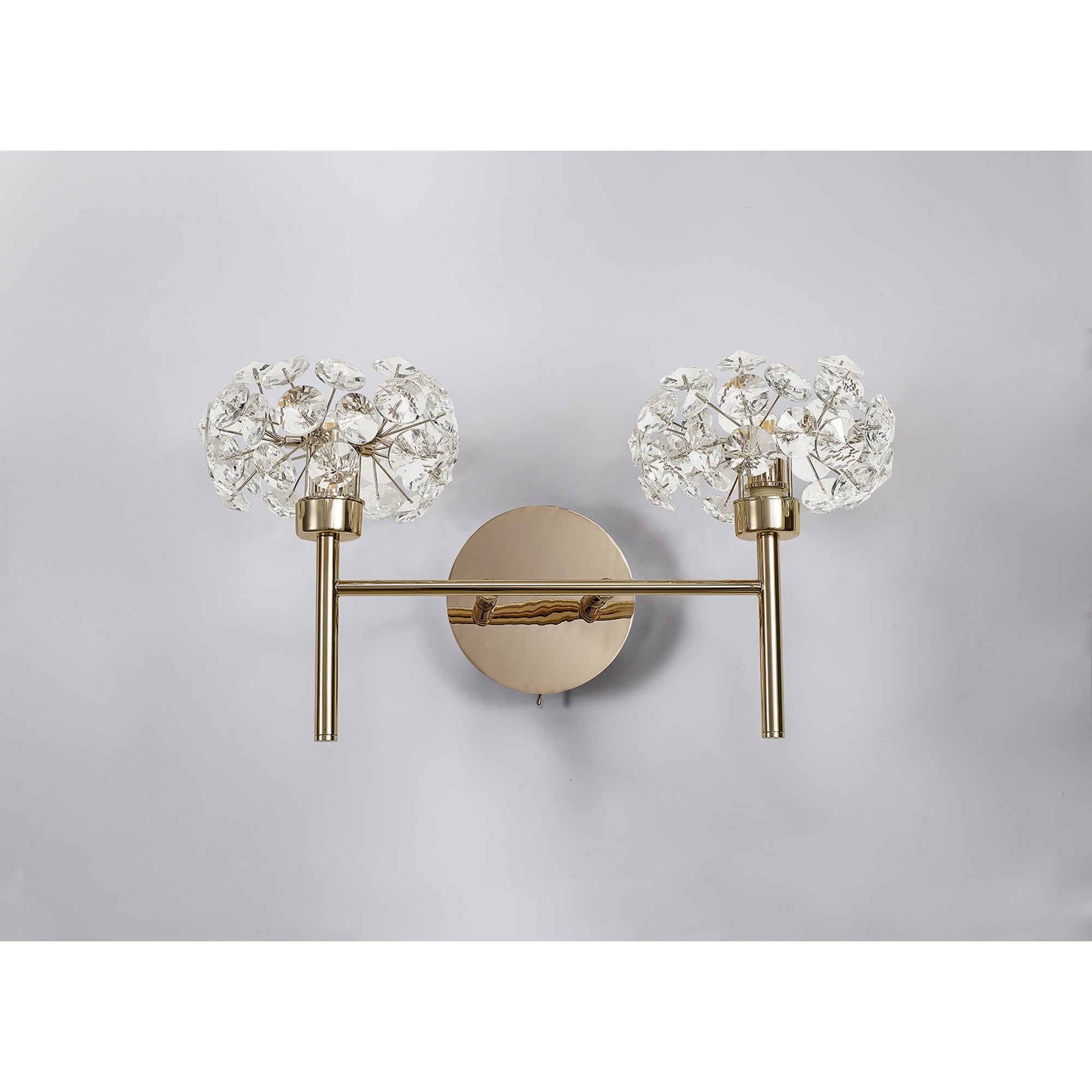 NLK09029 Paris 2 Light Wall Light French Gold Crystal