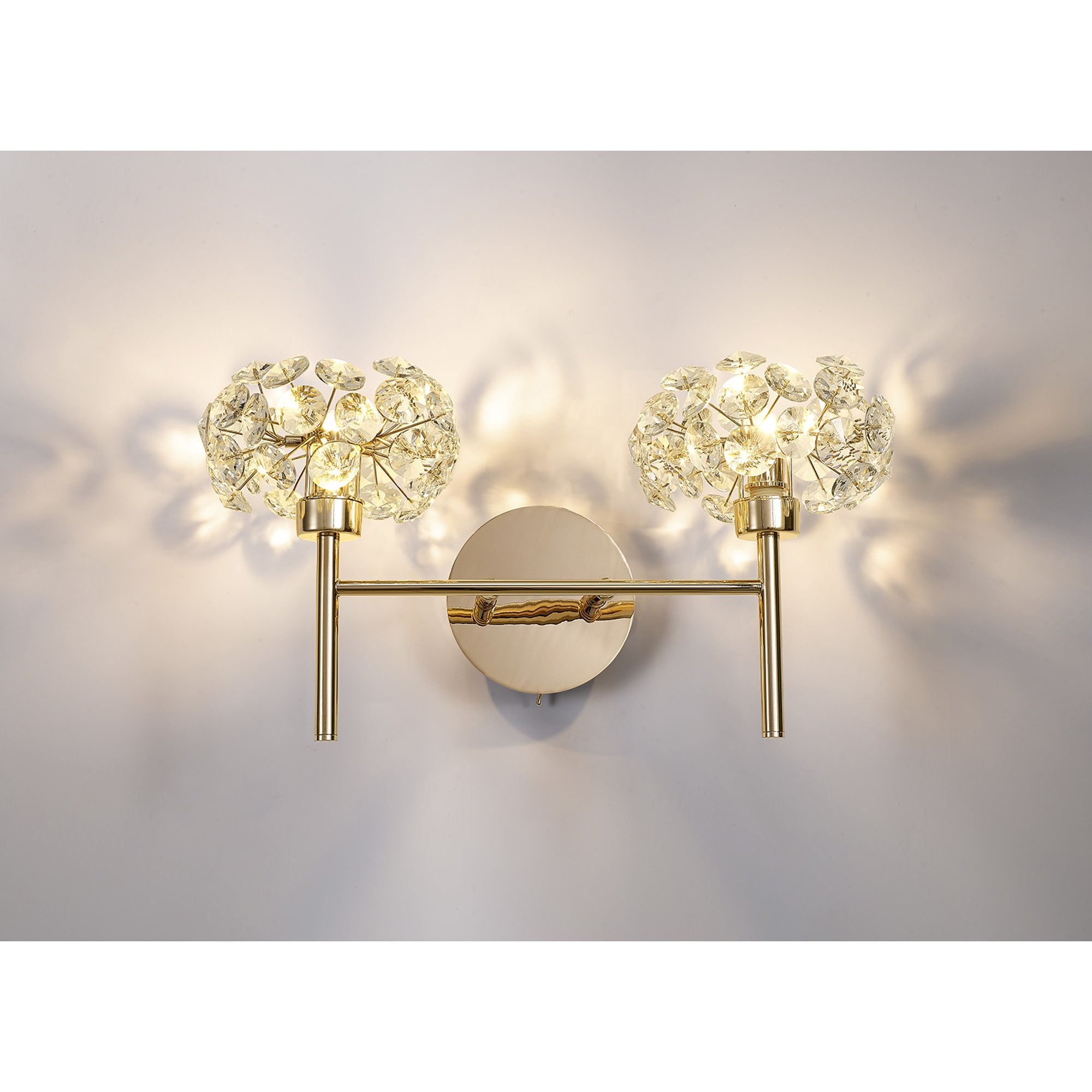 NLK09029 Paris 2 Light Wall Light French Gold Crystal