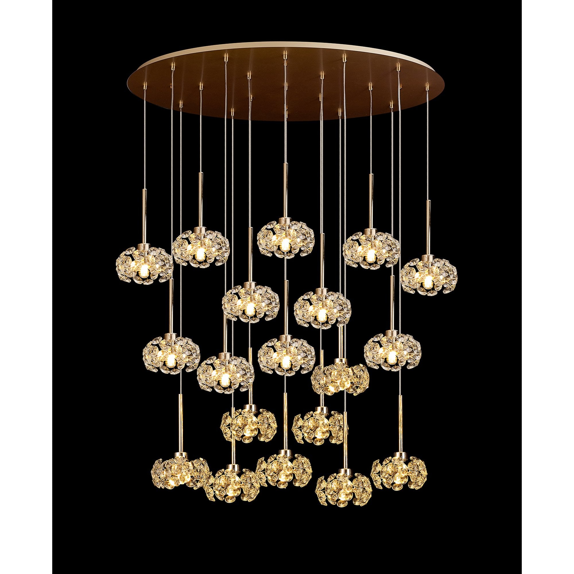 NLK09039 Paris19 Light Oval Pendant French Gold Crystal