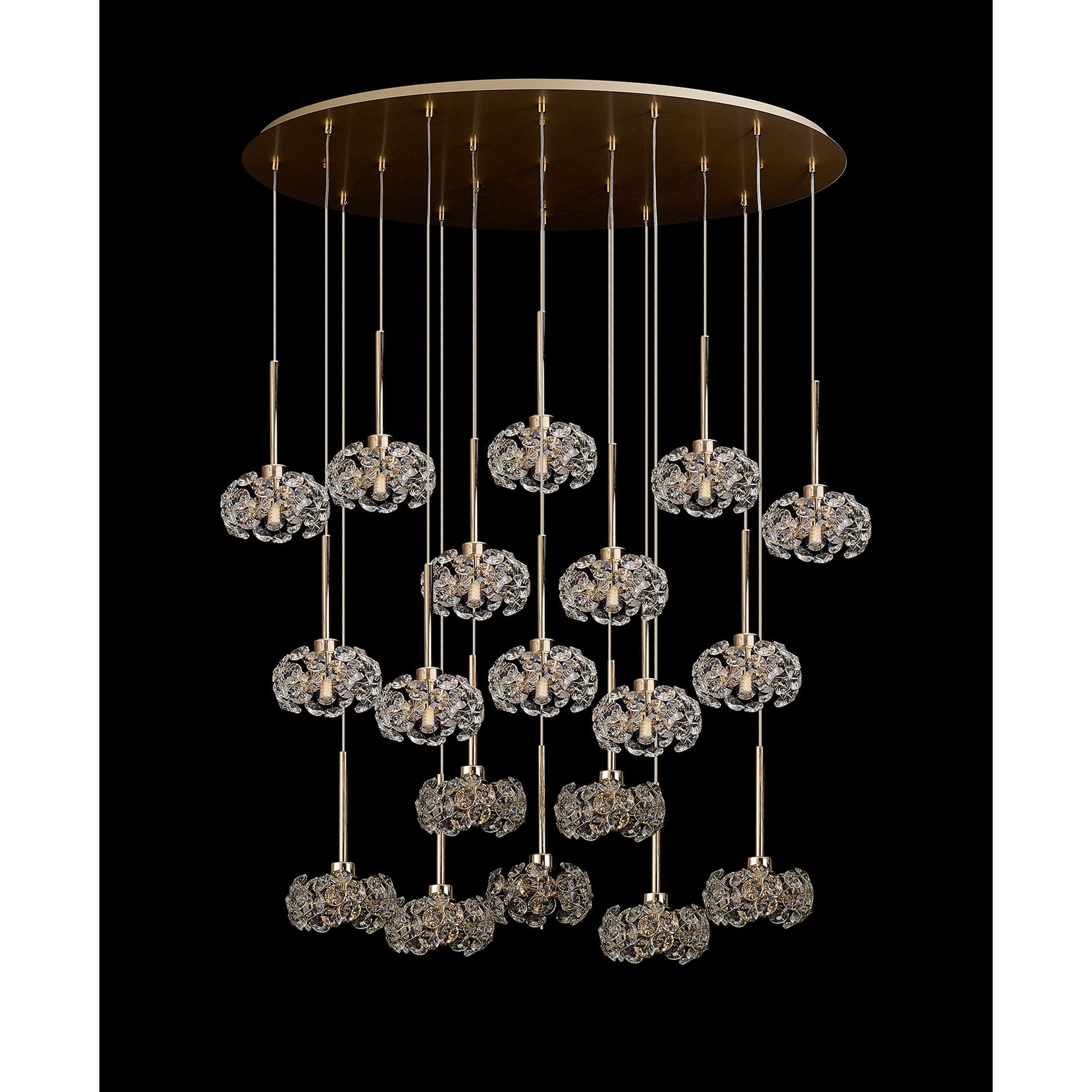 NLK09039 Paris19 Light Oval Pendant French Gold Crystal