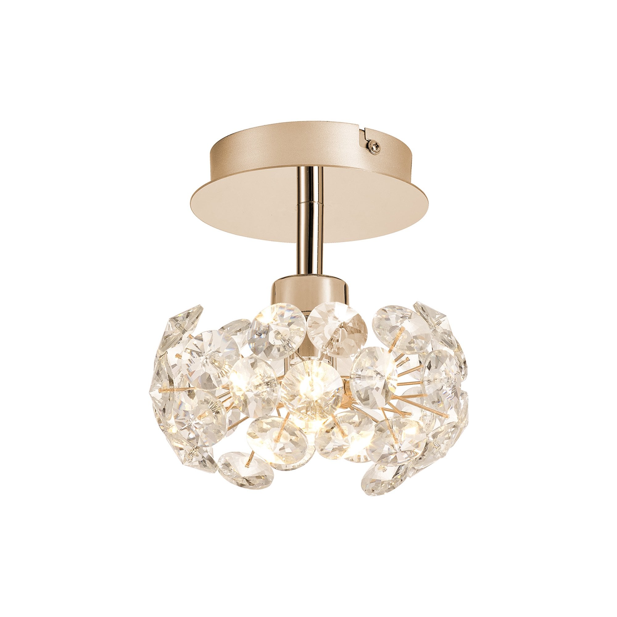 NLK13579 Paris  1 Light Flush Ceiling Light French Gold Crystal