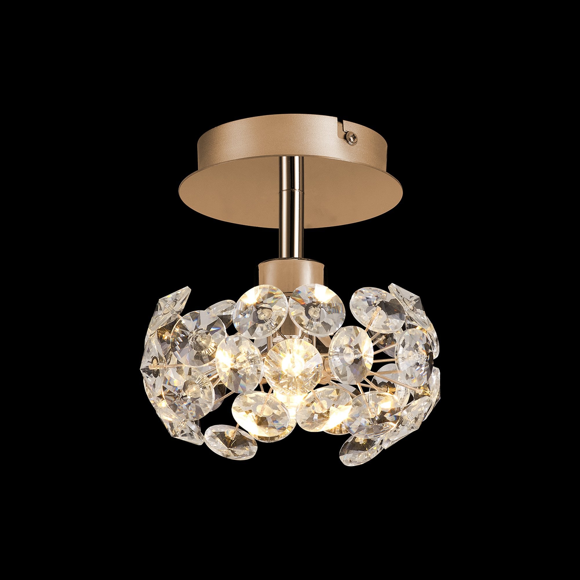 NLK13579 Paris  1 Light Flush Ceiling Light French Gold Crystal