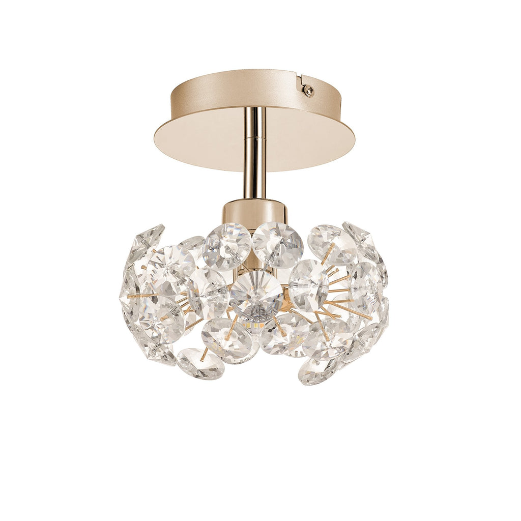 NLK13579 Paris  1 Light Flush Ceiling Light French Gold Crystal