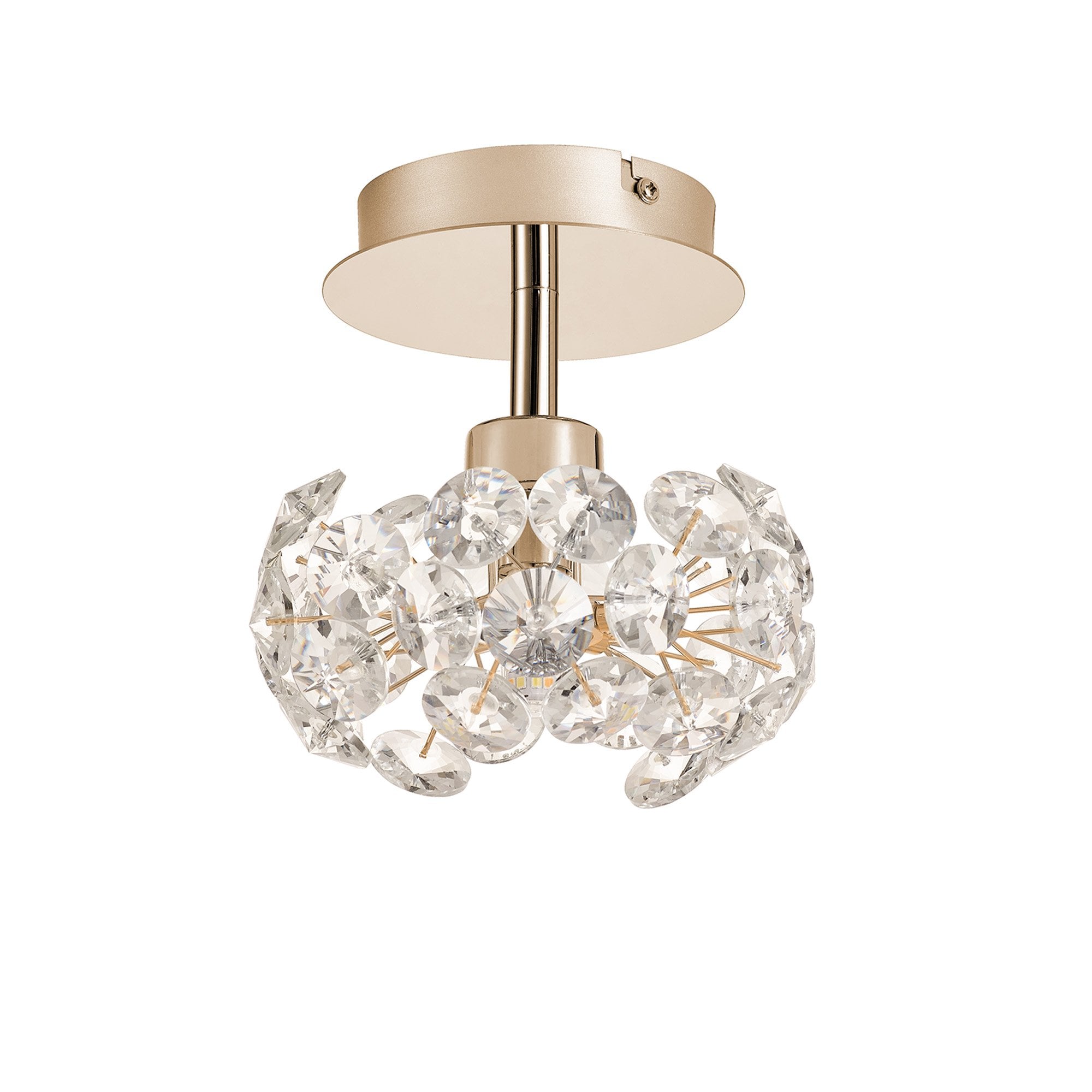 NLK13579 Paris  1 Light Flush Ceiling Light French Gold Crystal