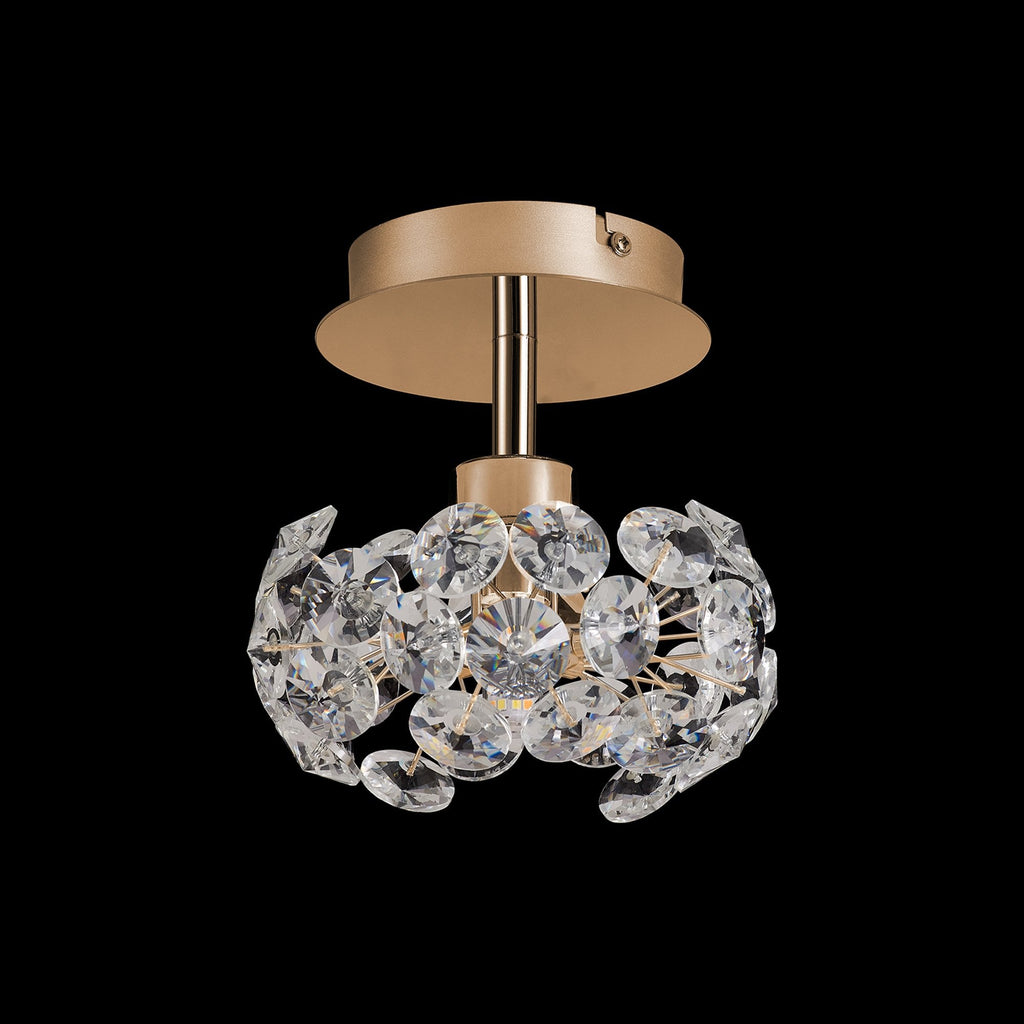 NLK13579 Paris  1 Light Flush Ceiling Light French Gold Crystal
