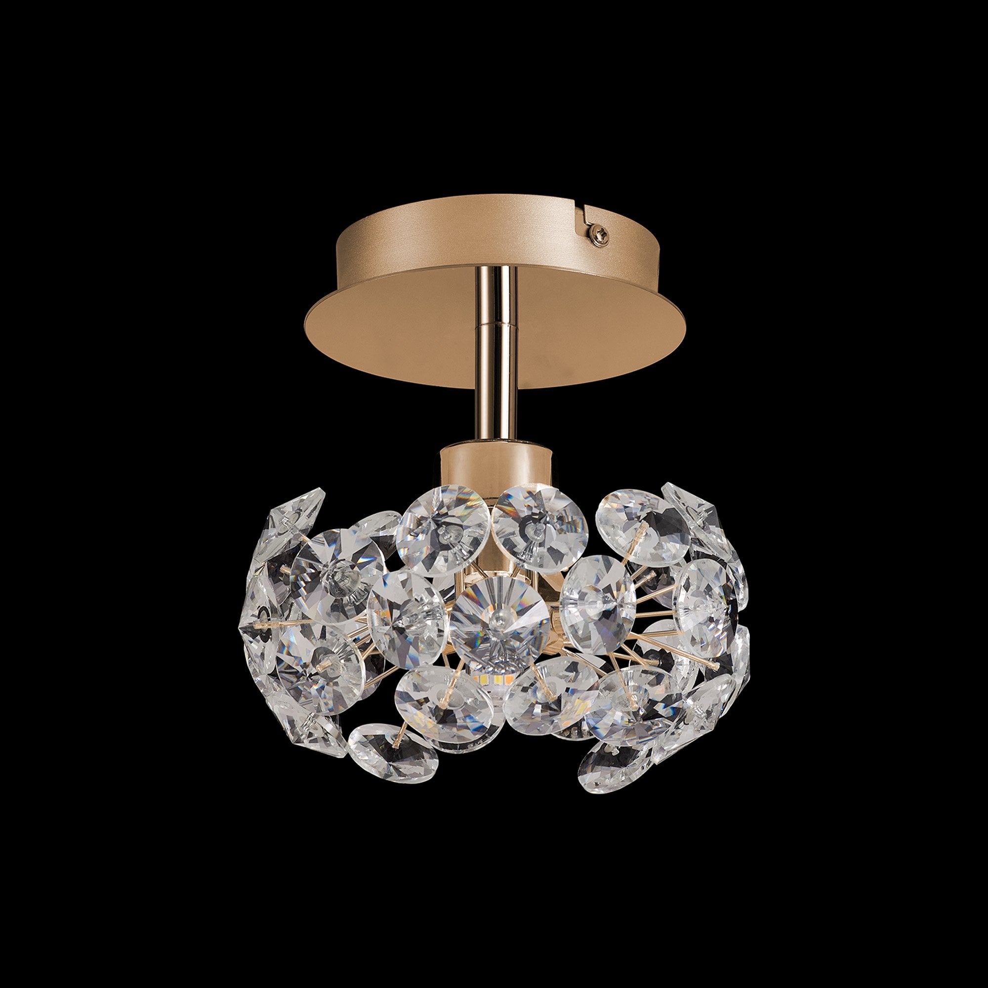 NLK13579 Paris  1 Light Flush Ceiling Light French Gold Crystal