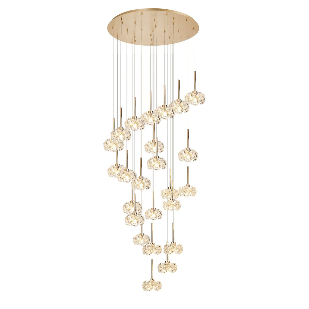 NLK13619 Paris24 Light Round Pendant French Gold Crystal