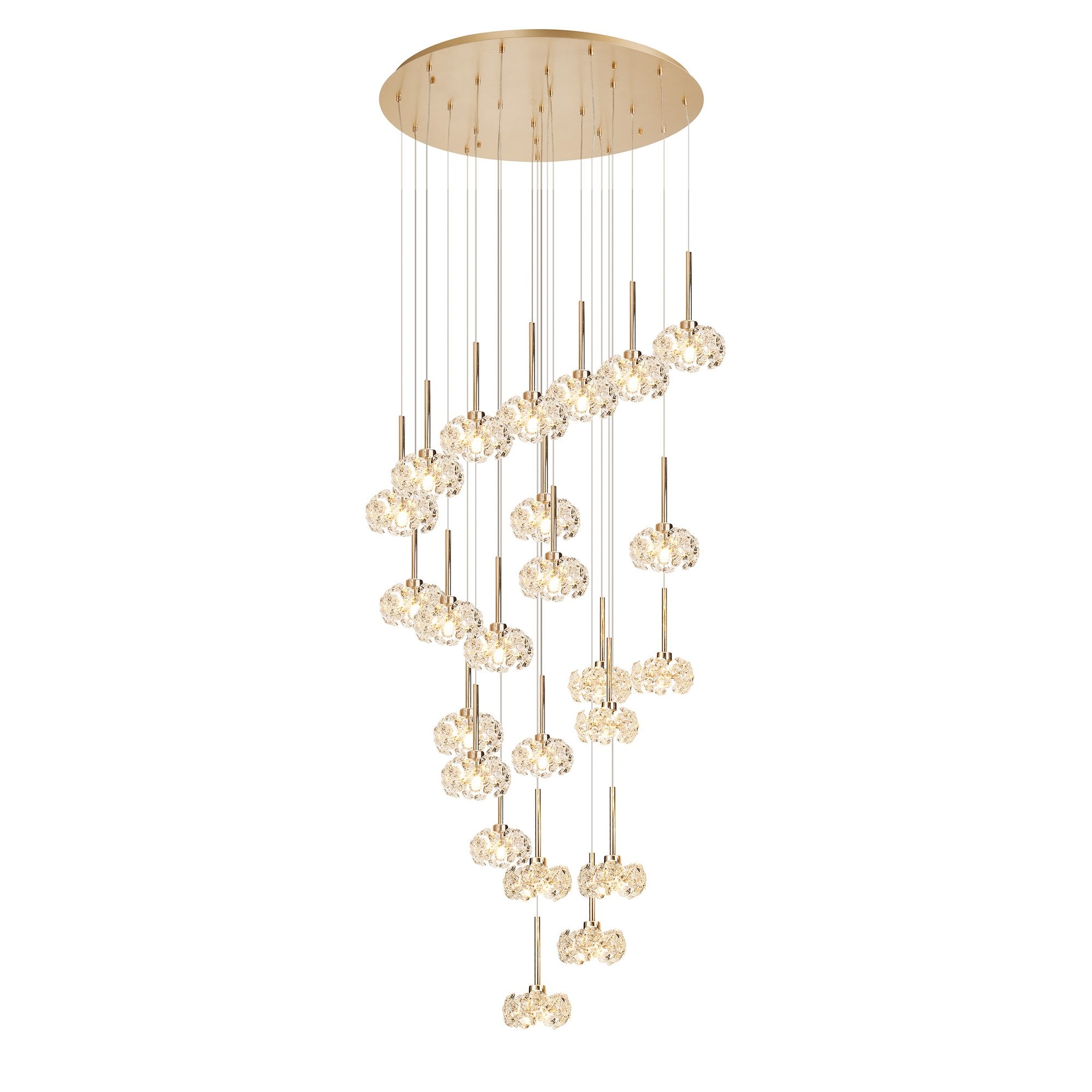 NLK13619 Paris24 Light Round Pendant French Gold Crystal
