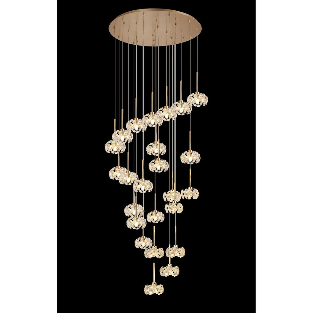NLK13619 Paris24 Light Round Pendant French Gold Crystal