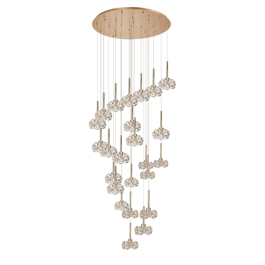 NLK13619 Paris24 Light Round Pendant French Gold Crystal