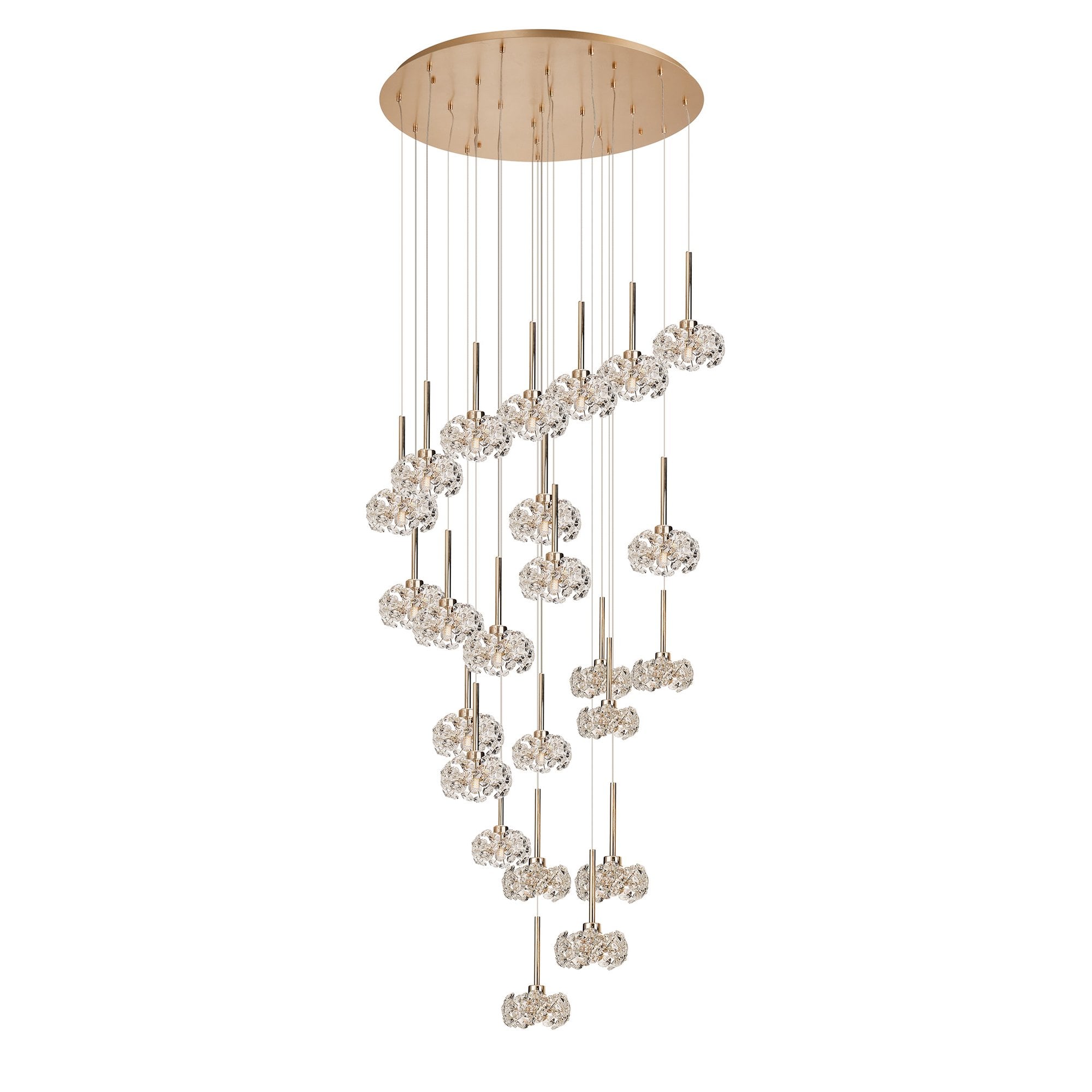 NLK13619 Paris24 Light Round Pendant French Gold Crystal