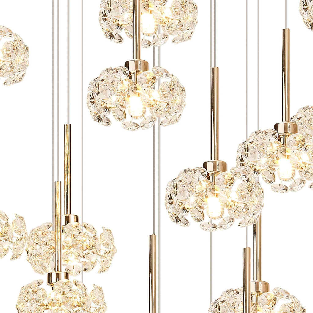 NLK13619 Paris24 Light Round Pendant French Gold Crystal
