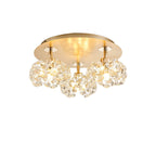 NLK15409 Paris 3 Light Flush Ceiling Light French Gold Crystal