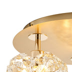 NLK15409 Paris 3 Light Flush Ceiling Light French Gold Crystal