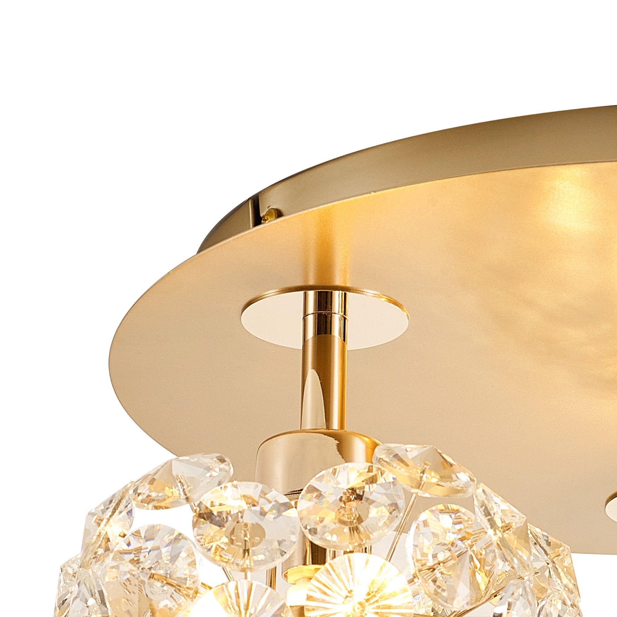 NLK15409 Paris 3 Light Flush Ceiling Light French Gold Crystal