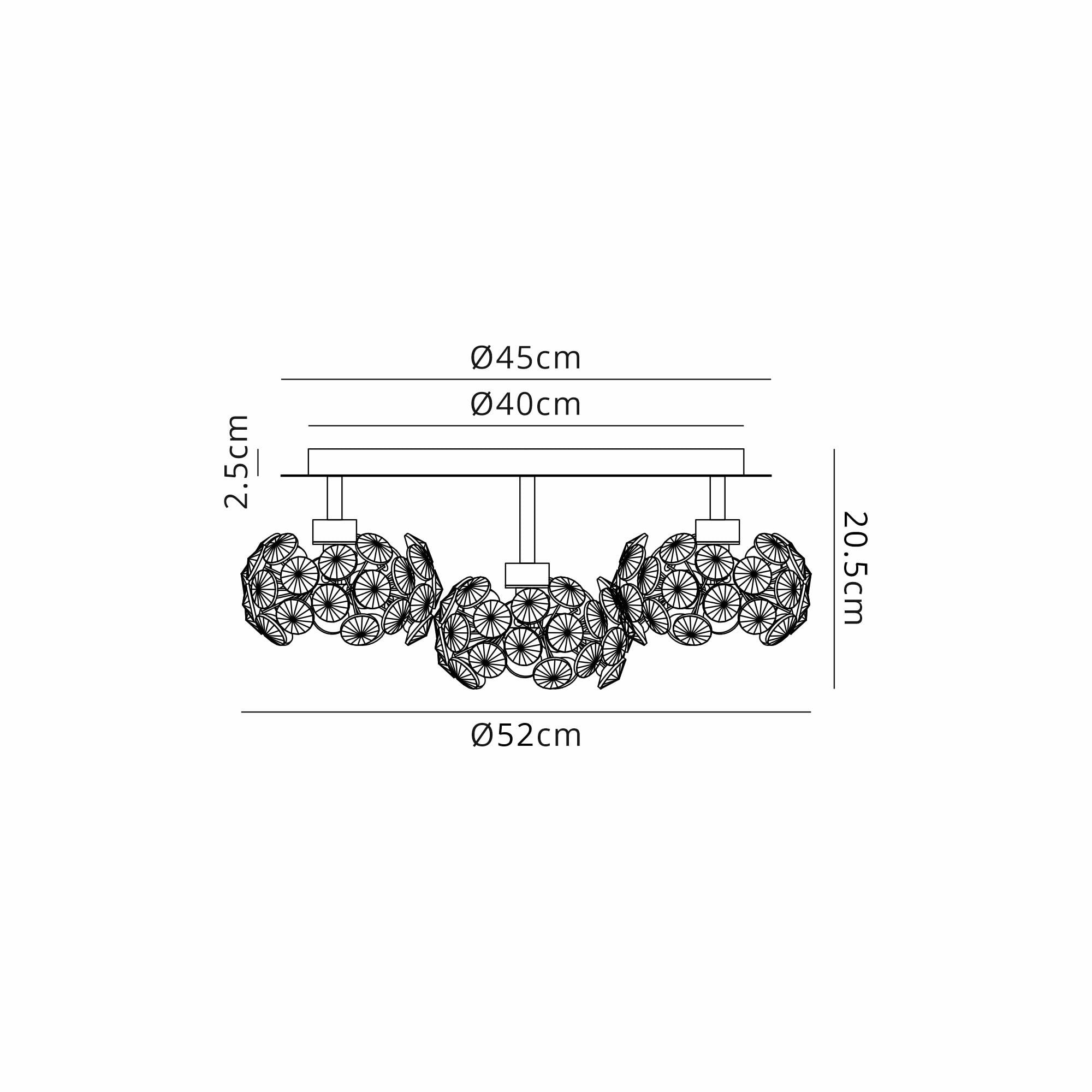 NLK15419 Paris 5 Light Flush Ceiling Light French Gold Crystal