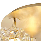 NLK15419 Paris 5 Light Flush Ceiling Light French Gold Crystal