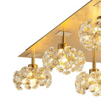 NLK15429 Paris 13 Light Flush Ceiling Light French Gold Crystal