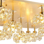 NLK15429 Paris 13 Light Flush Ceiling Light French Gold Crystal