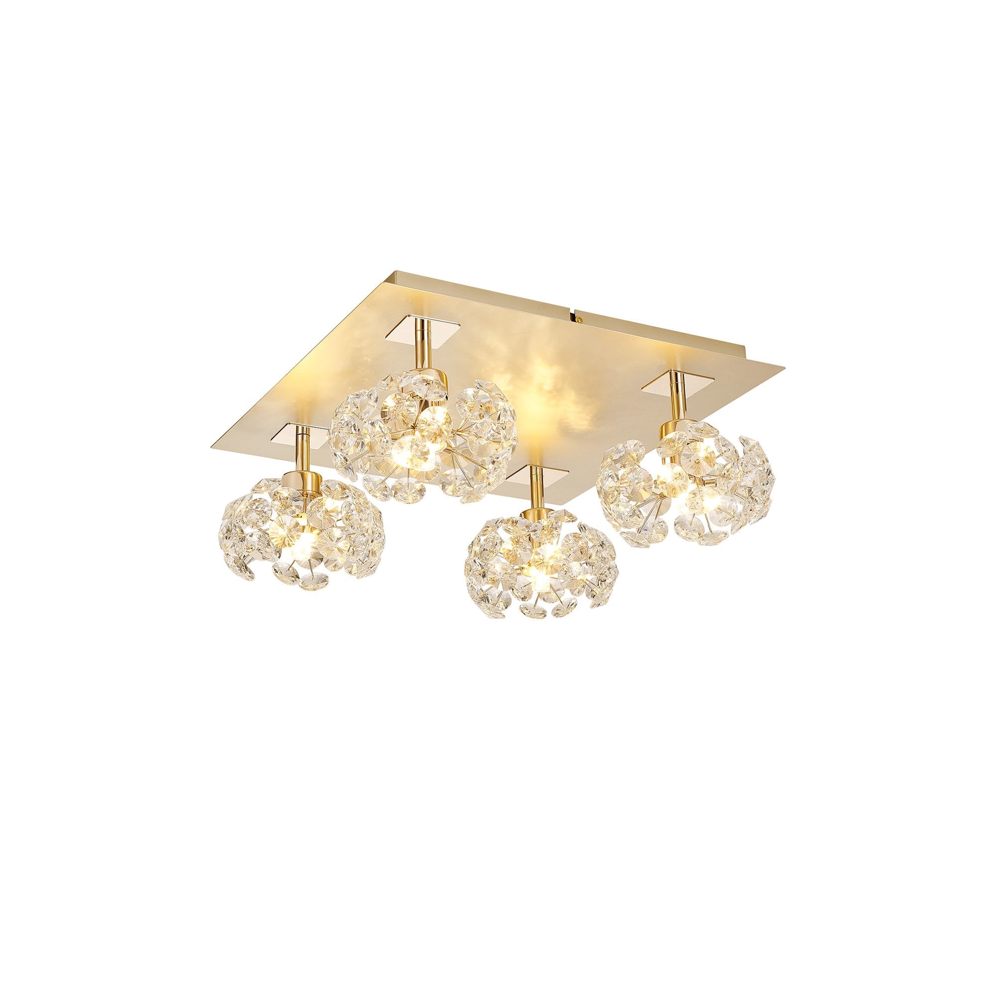 NLK15439 Paris 4 Light Flush Ceiling Light French Gold Crystal