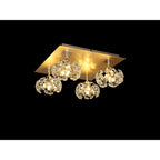 NLK15439 Paris 4 Light Flush Ceiling Light French Gold Crystal
