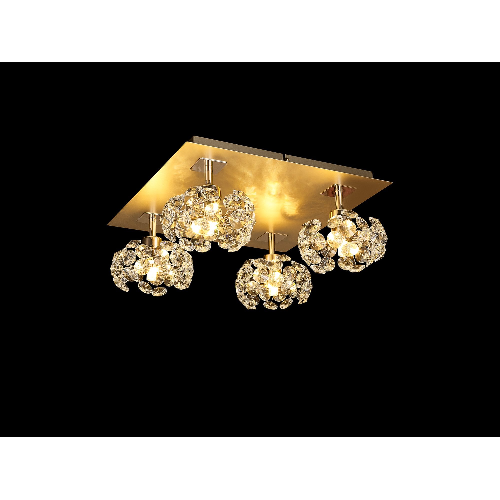 NLK15439 Paris 4 Light Flush Ceiling Light French Gold Crystal