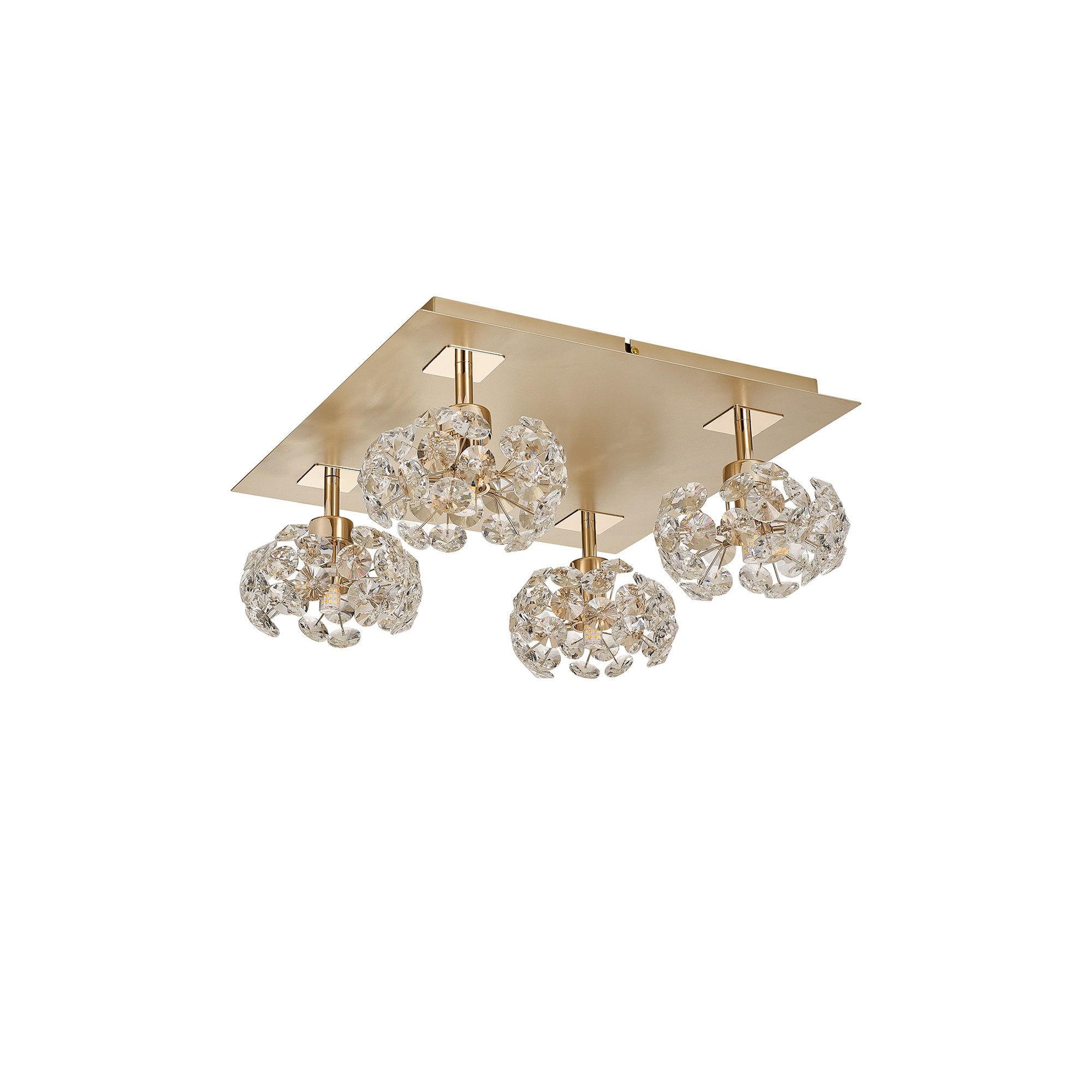 NLK15439 Paris 4 Light Flush Ceiling Light French Gold Crystal