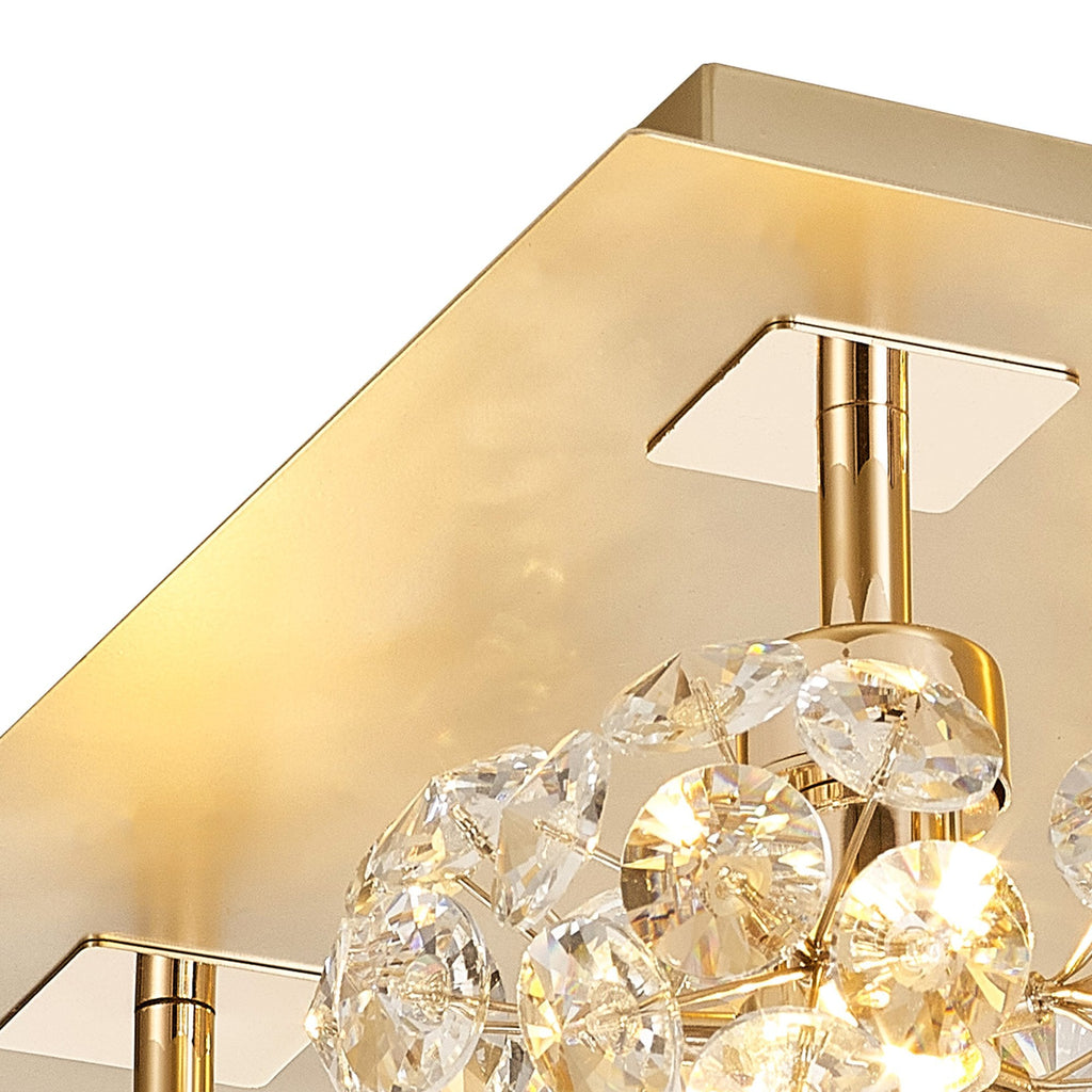 NLK15439 Paris 4 Light Flush Ceiling Light French Gold Crystal