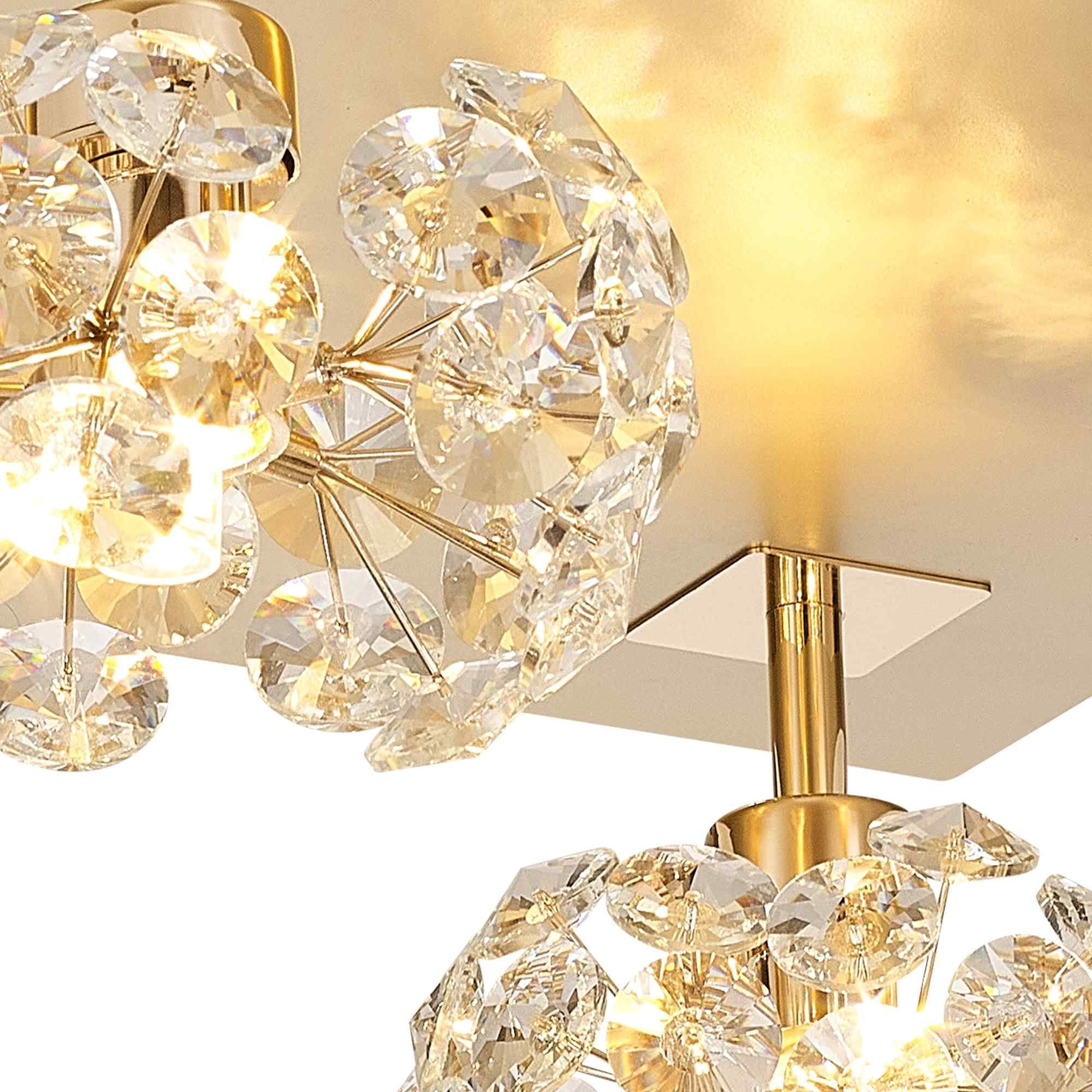 NLK15439 Paris 4 Light Flush Ceiling Light French Gold Crystal