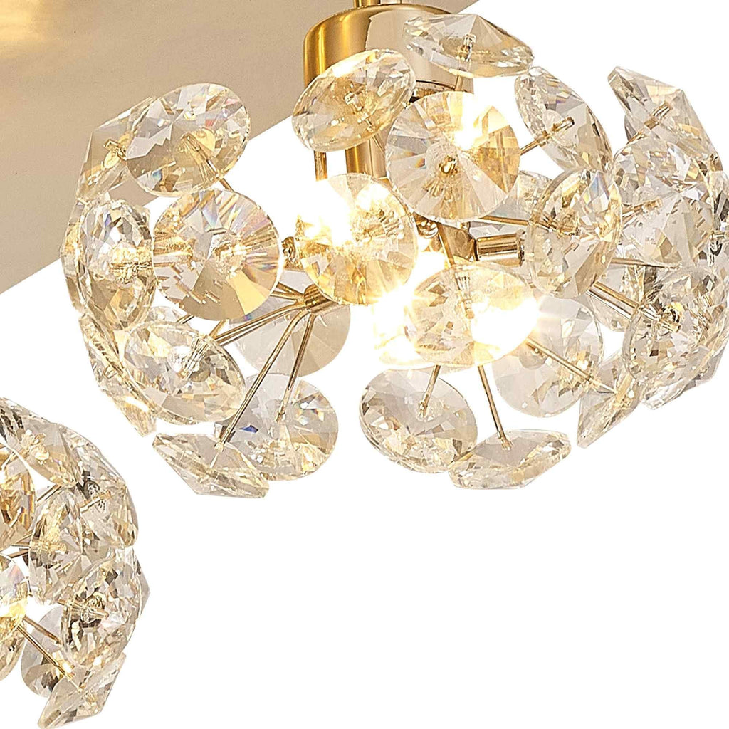 NLK15439 Paris 4 Light Flush Ceiling Light French Gold Crystal