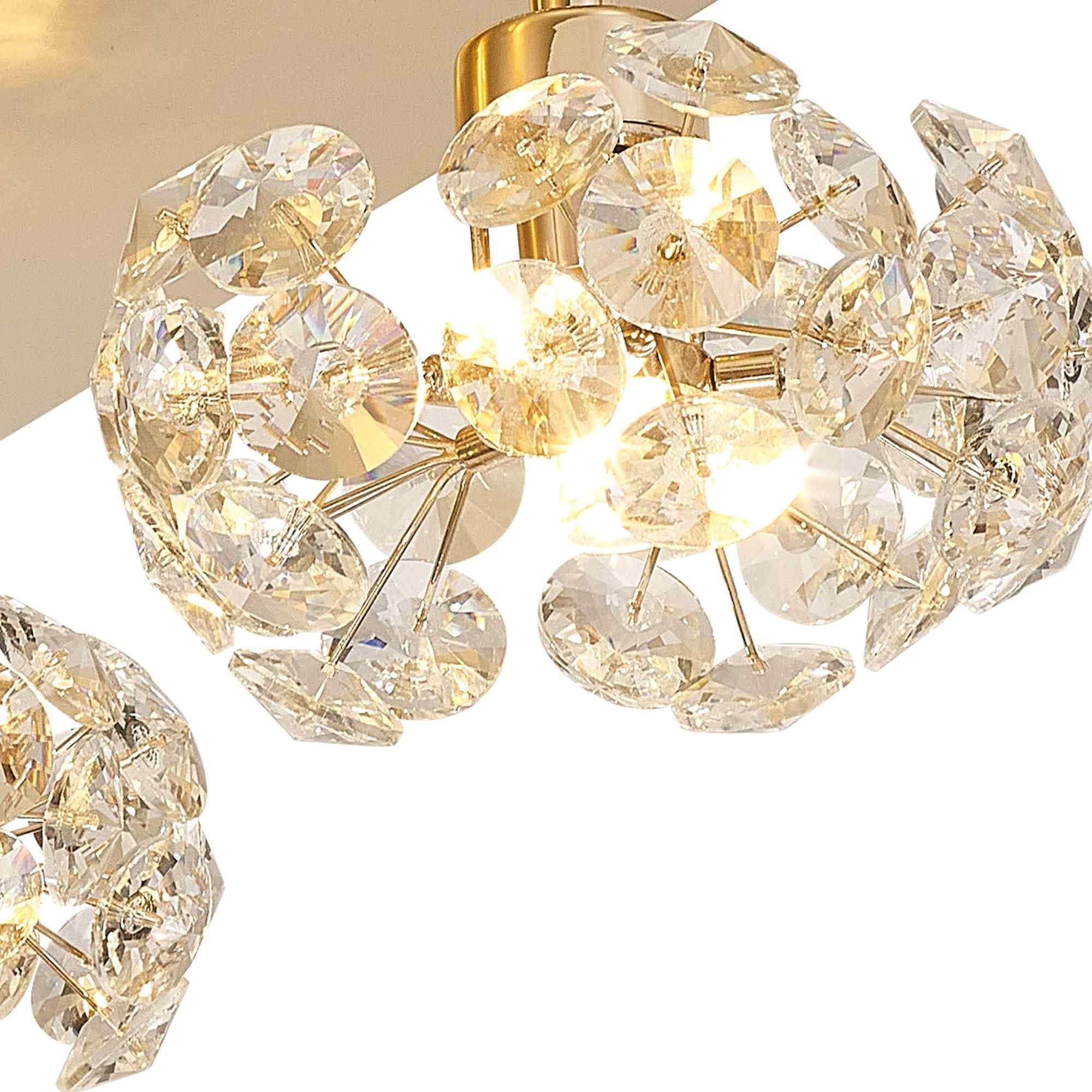 NLK15439 Paris 4 Light Flush Ceiling Light French Gold Crystal