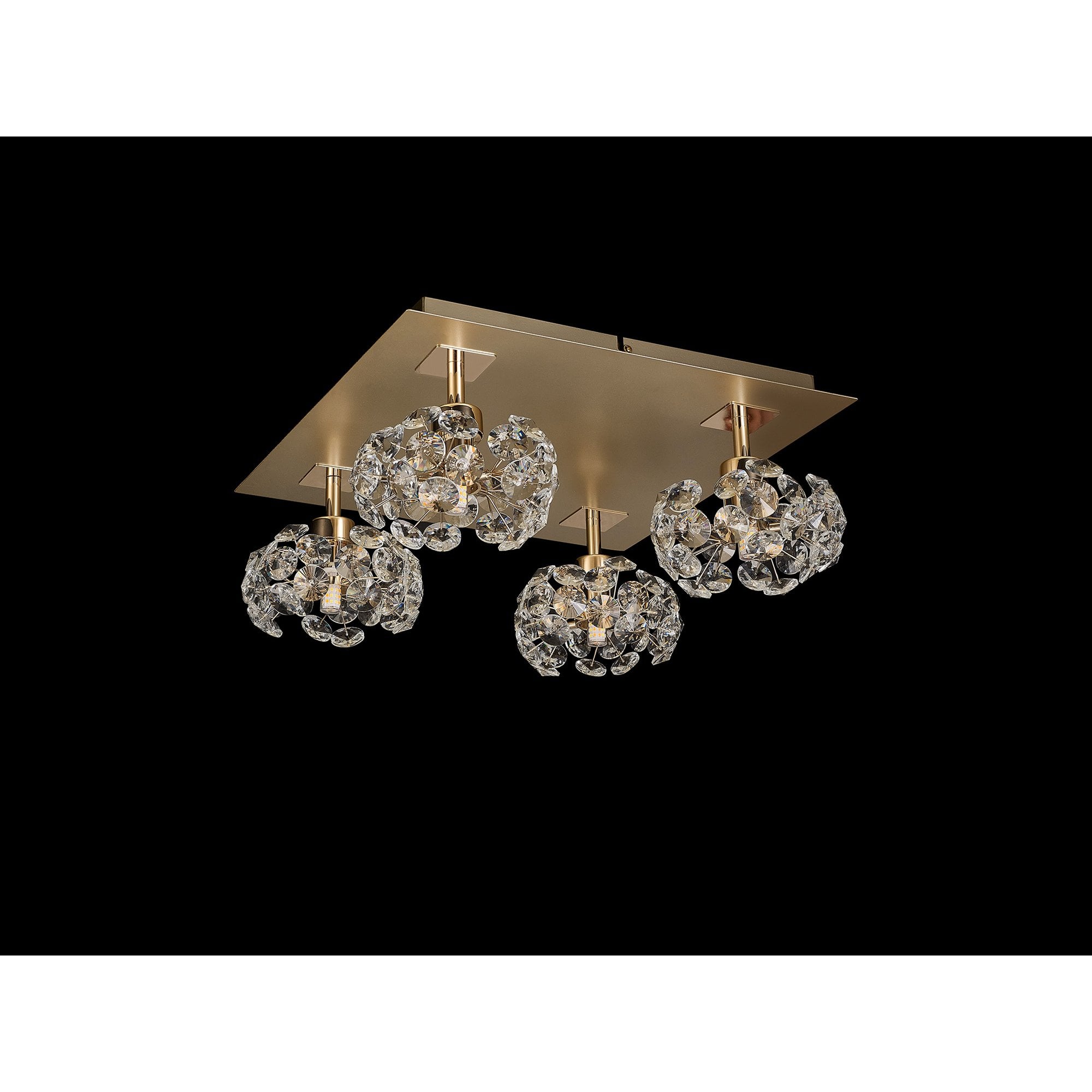 NLK15439 Paris 4 Light Flush Ceiling Light French Gold Crystal