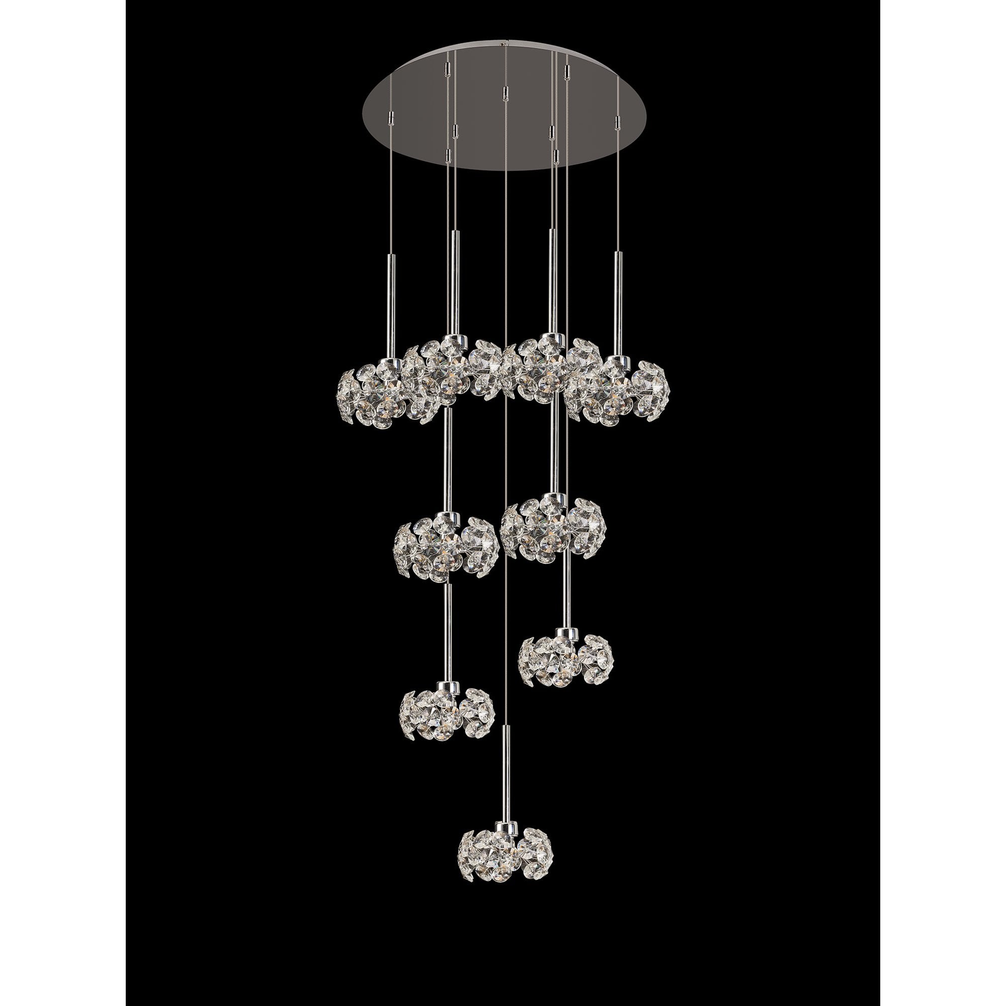 NLK15469 Paris 9 Light Round Pendant Polished Chrome Crystal