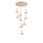 NLK15479 Paris 9 Light Round Pendant French Gold Crystal