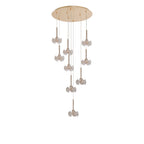 NLK15479 Paris 9 Light Round Pendant French Gold Crystal