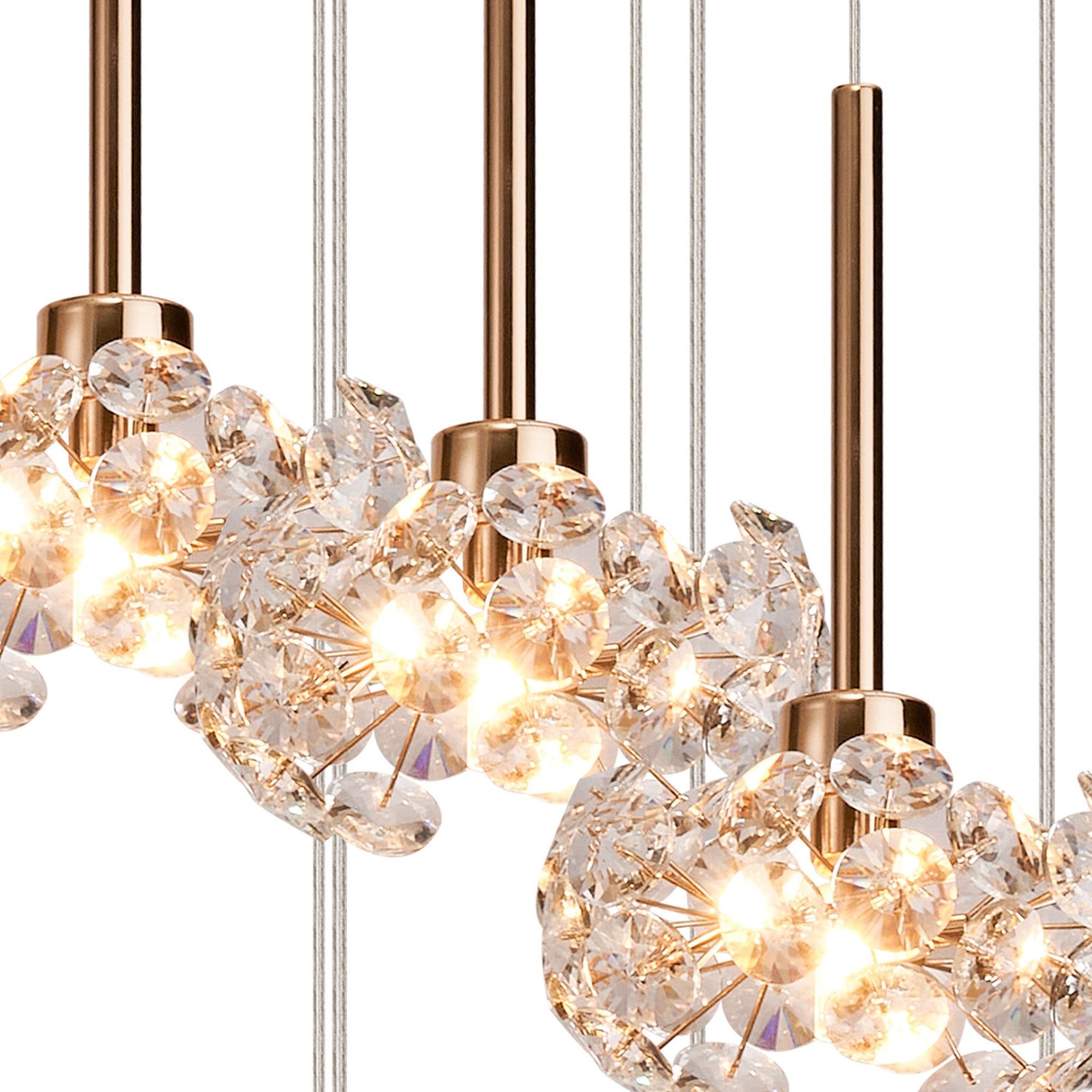 NLK15479 Paris 9 Light Round Pendant French Gold Crystal