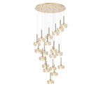 NLK15609 Paris 19 Light Round Pendant French Gold Crystal