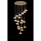 NLK15609 Paris 19 Light Round Pendant French Gold Crystal